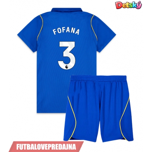 Lacne Dětský Futbalové dres Chelsea Wesley Fofana #3 2026-27 Krátky Rukáv - Domáci (+ trenírky)
